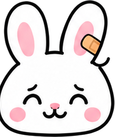 Nurse Rabbit, smiling with closed eyes